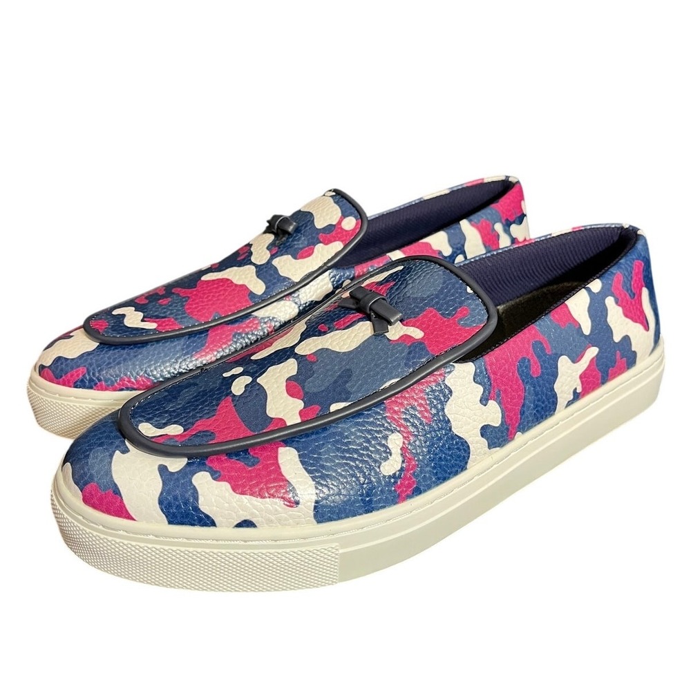 NEW G/FORE Custom Belgian Loafer Mens 9.5 Blue Pink Camo Skull Golf Shoes